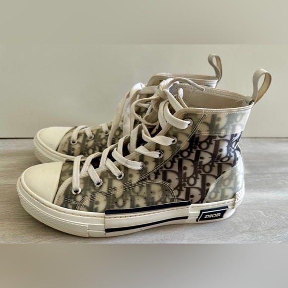 Dior-B23 High-Top Sneaker White And Black Dior Oblique Canvas Sz 40 us 7 - Picture 5 of 13